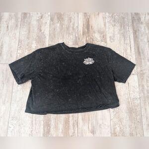 Carbon Copy Black Crewneck Tee with White Label